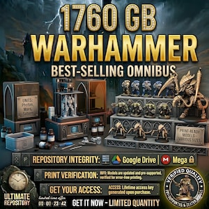 Paquete definitivo de archivos STL de Warhammer de 1760 GB: más de 1000 modelos de tiránidos del Caos, marines espaciales, Hermanas de Batalla, Necrones y orcos. Megapack de archivos para impresión 3D.