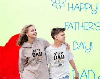 Promoted to Dad 2026 Shirt, Best Dad Ever Comfort Colors Tee, First Time Father Gift, New Dad Aesthetic Tshirt, Retro Fathers Day Top