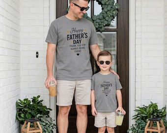 Happy Father's Day Shirt, Matching Dad and Son Outfit, Bella Canvas 3001 CVC Unisex Tee, Youth and Toddler Shirts, Meaningful Gift for Dad