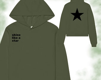Korean Style Star Hoodie, Kpop Inspired Hangul Graphic Sweatshirt