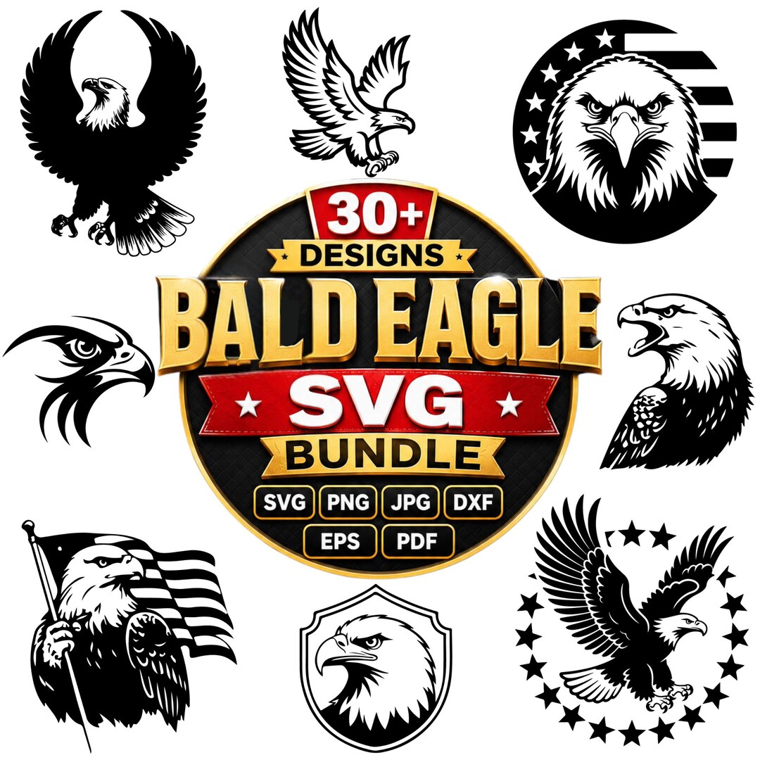 Bald Eagle SVG Bundle | Patriotic USA Clipart, Eagle Files for Cricut ...