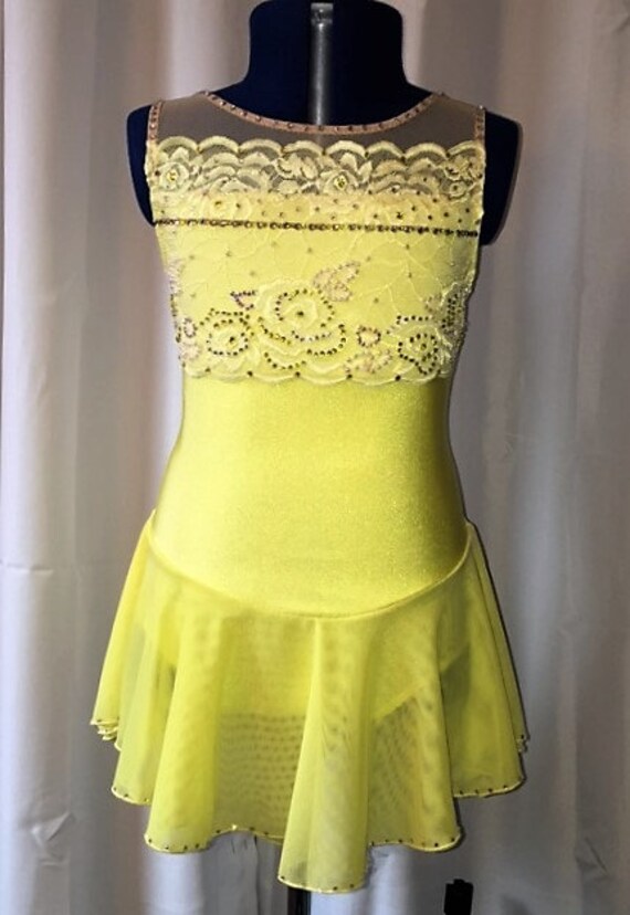 yellow figure skating dress