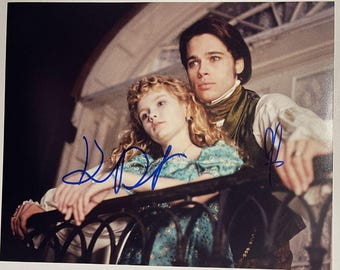 Kirsten Dunst & Brad Pitt Autographed Signed Glossy 8x10 Photo, COA Included