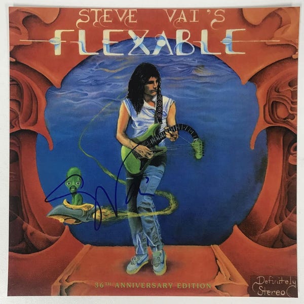 Steve Vai Autographed "Flexable" 12x12 Promo Photo, COA Included