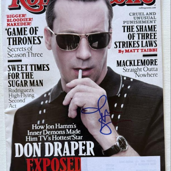 Jon Hamm Autographed Rolling Stone Magazine, COA Included