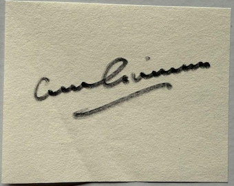 Alec Guinness Autographed Vintage 3x4 Page, Two Generation Collection