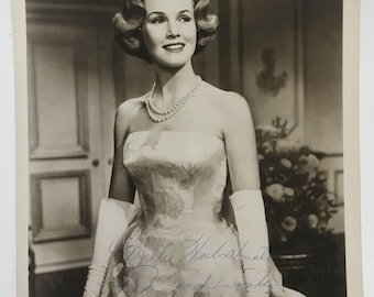 Foto vintage brilhante autografada de Barbara Britton, tamanho 8x10, com certificado de autenticidade incluso.