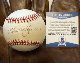 Hank Bauer Signed Autographed Official American League (OAL) Baseball, Beckett BAS Authenticated