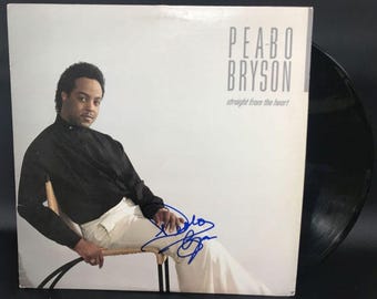 Peabo Bryson Autographed "Straight From the Heart" Vintage Record Album, COA Included