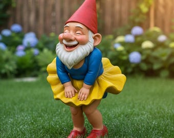 Gnomo de Jardim Inspirado em Marilyn Monroe: Estátua com Saia Atrevida, Decoração Divertida para Áreas Externas