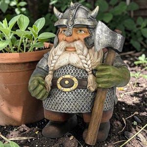 Gnomo de Jardim Viking: Decoração para Exterior e Jardim, Gnomo Caprichoso e Inusitado