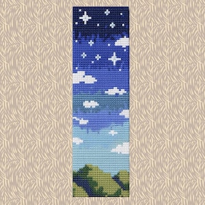 Stardew Valley Berglandschaft Lesezeichen PDF Kreuzstich Muster Download