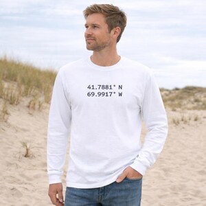 Orleans Cape Cod Coordinates Long Sleeve Shirt | Coastal MA Minimalist Apparel