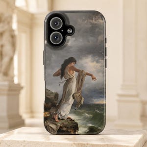 The Death of Sappho iPhone Case, Classical Mythology Art Phone Case, Romanticism Painting Case, Vintage Museum Art Cover image 1