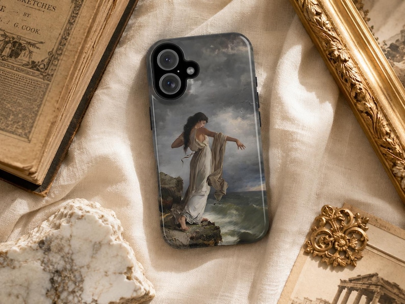 The Death of Sappho iPhone Case, Classical Mythology Art Phone Case, Romanticism Painting Case, Vintage Museum Art Cover image 5