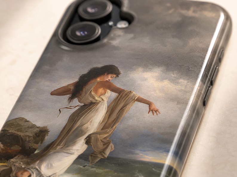 The Death of Sappho iPhone Case, Classical Mythology Art Phone Case, Romanticism Painting Case, Vintage Museum Art Cover image 2