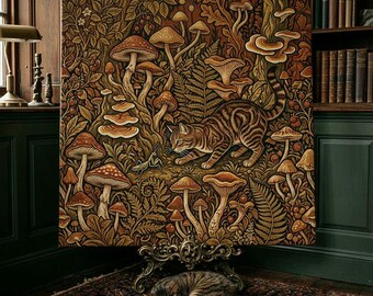 Ornamental Chase Cat Portrait Canvas - Custom Cat Wall Art