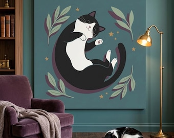 Soft Dream Cat Portrait Canvas - Custom Cat Wall Art