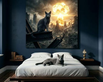 Lightfall Contrast Cat Portrait Canvas - Custom Cat Wall Art