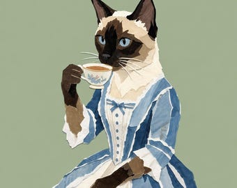 Cut Paper Cat Portrait Canvas - Custom Cat Wall Art