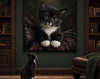 True Detail Baby Cat Portrait Canvas - Custom Cat Wall Art