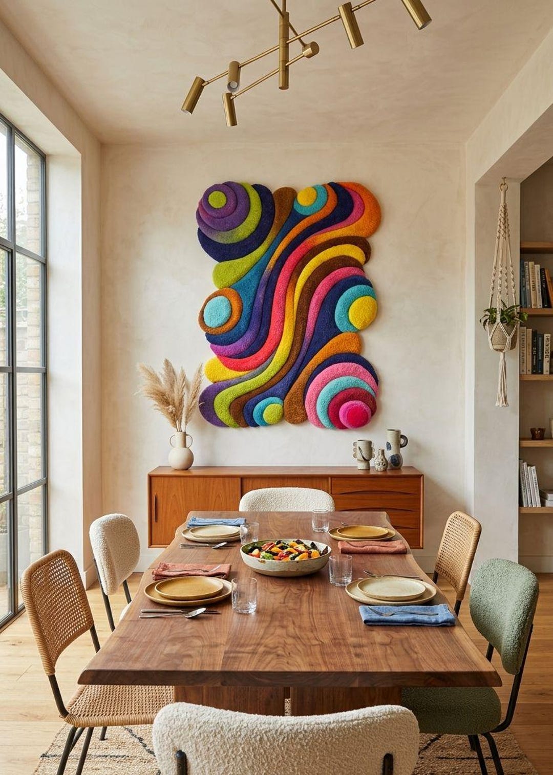 Handmade Tufted Abstract Wall Hanging Rug Wall Art Textile Modern Boho ...