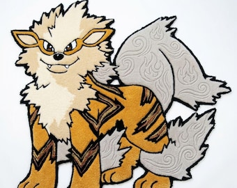Handmade Arcanine Tufted Rug – Custom Anime Rug, Pokémon Inspired Carpet housewarming gift