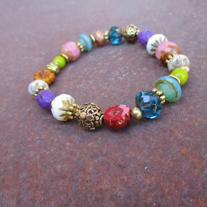 Czech Beaded Bracelet - Beautiful Beaded Bracelet - European Glass Bracelet - Hippie Bracelet - Boho Bracelet - Bohemian Bracelet
