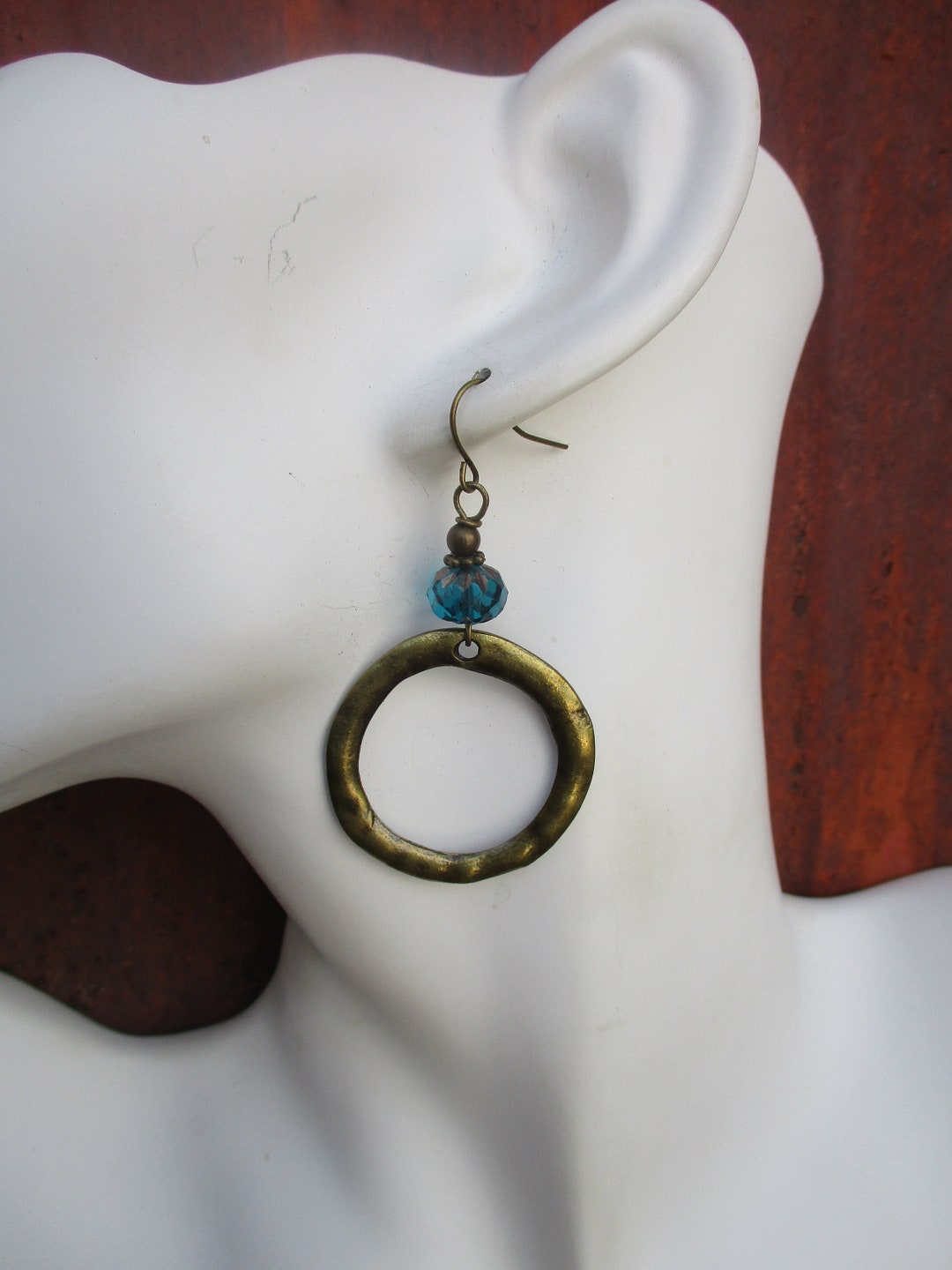Antique Bronze Hoop Earrings Hoop Earrings Bronze Hoop and Etsy