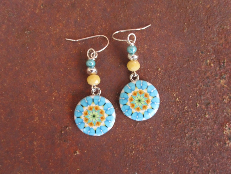 Retro Colorful Mandala Earrings main image 1