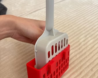 Supporto per paletta per lettiera per gatti stampato in 3D - Supporto da parete - Realizzato a mano in Francia
