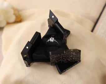 Starry Sky Ring Box, Metal Constellation Engagement Holder, Proposal Wedding Presentation