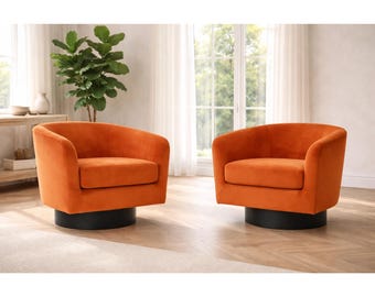 Set of 2 Velvet Club Chairs, Modern Rounded Armchair, Cozy Reading Accent Furniture