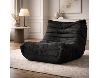 Giant Faux Fur Bean Bag Chair, Memory Foam Lounge Sofa, Modern Fireside Seating