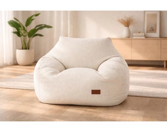 Adult Bean Bag Chair with Armrests, Ultra-Soft Cozy Lounge Sofa