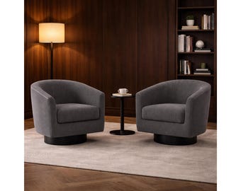 Set of 2 Modern PU Leather Accent Chairs, Comfy Club Armchairs for Living Room