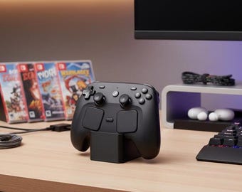 3D‑Printed Steam Controller 2 Slim Stand | Compact Display Dock & Desktop Organizer | Gamer Christmas Gift