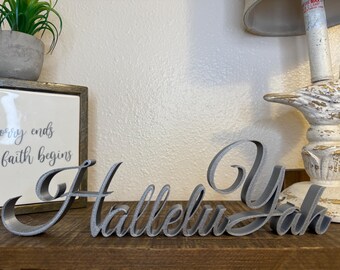 Halleluyah Table Decor Sign - Biblical Faith Decorations
