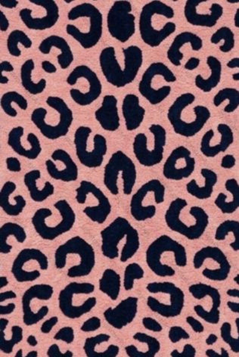 Hand Tufted Pure Wool Pink Leopard Rug – Luxury Animal Shape Statement ...