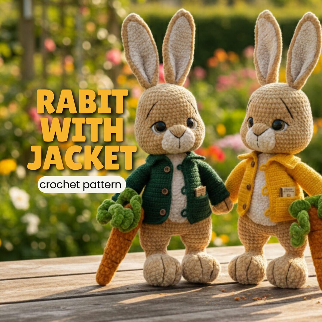 Peter Rabbit Crochet Pattern – Bunny With Jacket Amigurumi Toy (PDF ...
