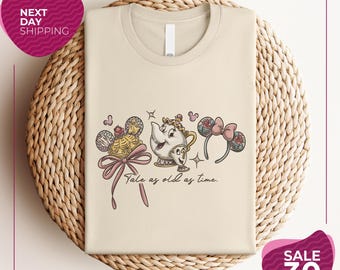 Camiseta de la Princesa Bella de La Bella y la Bestia de Disney con lazo coqueto / Cumpleaños de Bella / Camiseta familiar de Cuentos Antiguos / Viaje de chicas a Disney