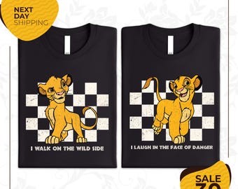 Camiseta "I Walk On the Wild Side" de Disney / Camiseta "El Rey León" de Disney / Camiseta "Del Rey León" para gemelos de Disney / Camiseta "Animal Kingdom" / Camiseta "Disney World" / Simba