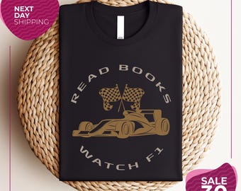 Leer libro / Ver camiseta de F1 / Camiseta romántica de F1 / Camiseta para amantes de los libros / Merchandising de F1 / Camiseta de Fórmula 1