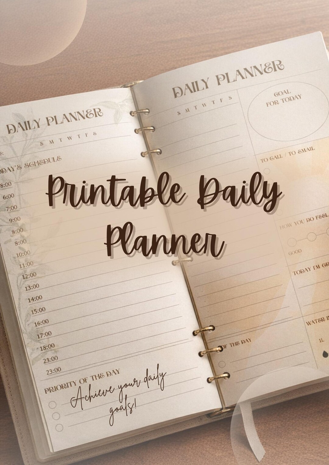 Printable Daily Planner for Productivity and Goal Achievement - Etsy Canada
