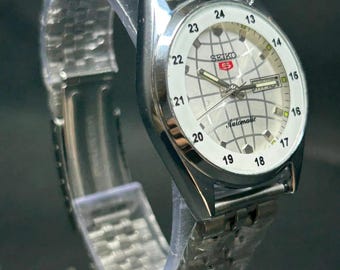 Refurbished Vintage Seiko Day-Date white Dial Automatic Watch – Classic 36mm