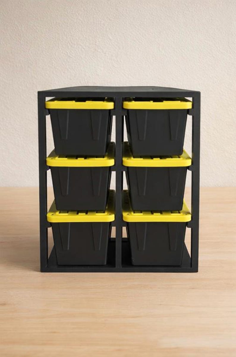 Mini Storage Bin Set With Rack | Desk Organizer for Tools, Crafts ...
