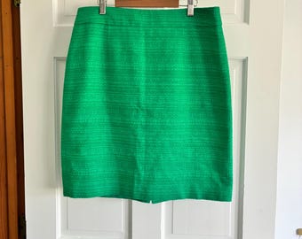 Banana Republic Emerald Green Tweed Knee-High Skirt