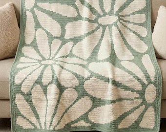 Groovy Flower gehaakt lentedekenpatroon bloemen retro overlay mozaïek pdf
