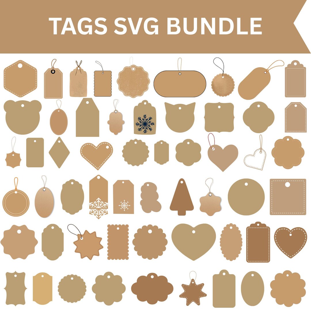 70+ Tags SVG Bundle,shapes Svg,cut Files for Cricut,gift Tag,digital ...