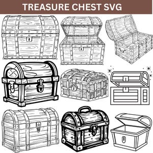 Treasure Chest SVG Bundle – Pirate Gold, Loot Box Designs (Digital Download)